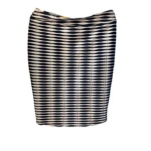 Soho Apparel Ltd Skirt Sz M Black & White Straight Stretch Abstract Stripes MOD